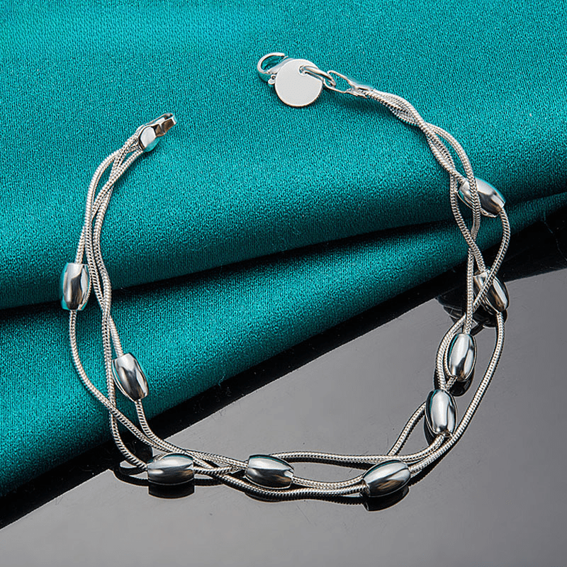 925 Sterling Silver Multi Layers Thin Chain Bracelet - Niche Design Hand Chain Jewelry