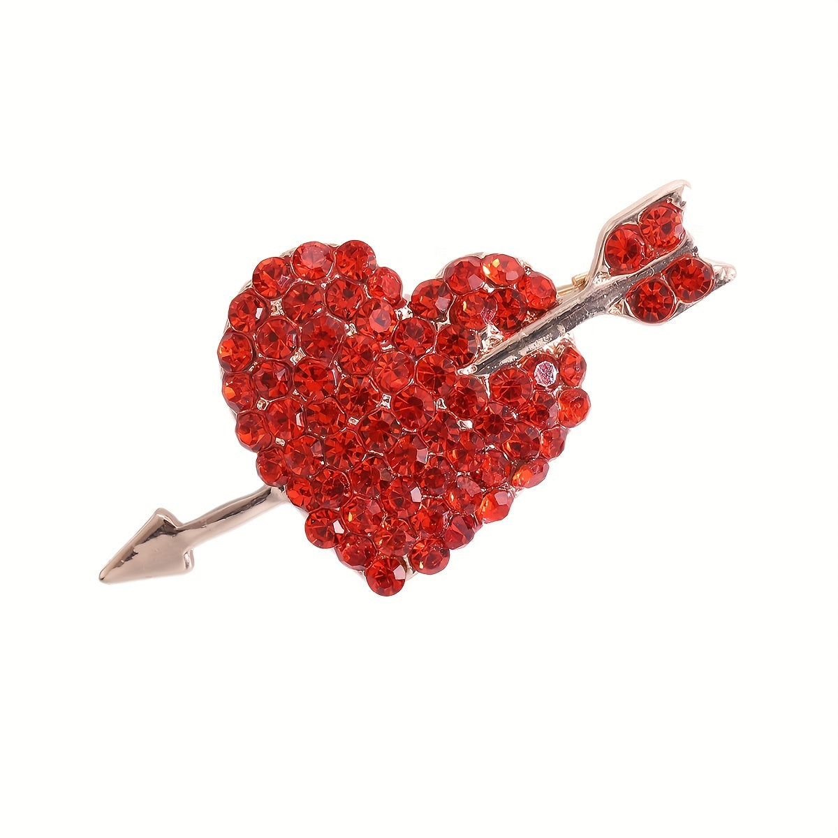 Creative Love Heart Brooch Pin - Shiny Faux Crystal Cardigan Buckle Accessories