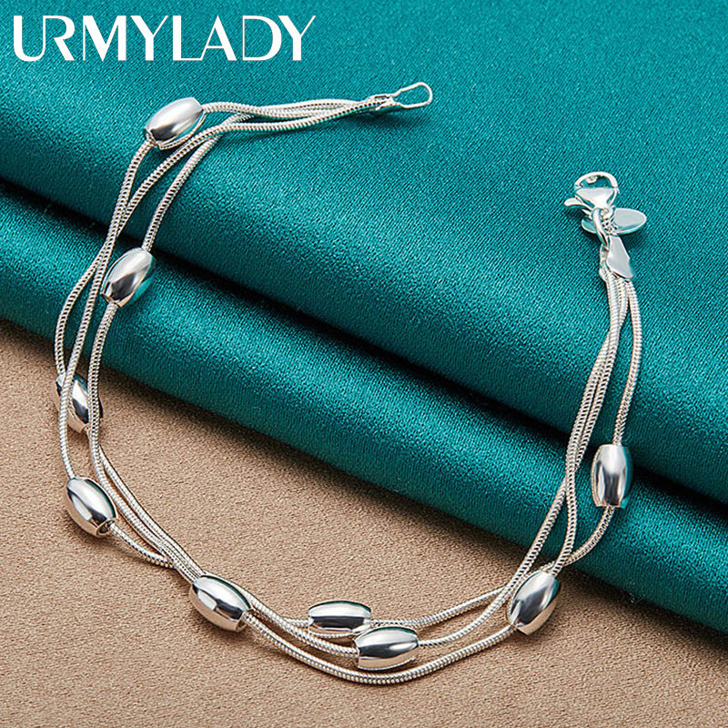 925 Sterling Silver Multi Layers Thin Chain Bracelet - Niche Design Hand Chain Jewelry